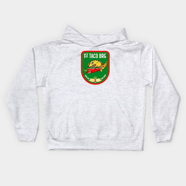 1st Taco Brigade Kids Hoodie by victorcalahan